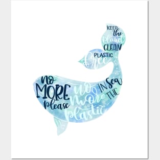 No more plastic, safe planet, plastic free, keep the planet clean Posters and Art